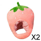 Maxbell 2xSoft Strawberry Hat Decor Cartoon Headgear for Holiday Halloween Party