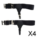 Maxbell 4xMen's Uniform Sock Garters Adjustable Garters One Pair Black