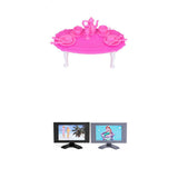 Maxbell 13pc Dining Room Dining Table Set + LCD TVMiniature for Barbie Dolls