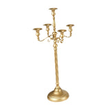 Maxbell Candle Holder with 5 Branches Candelabra Candlestick for Living Room Elegant Golden 23x63cm