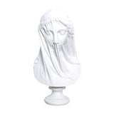 Veiled Female Bust Statue Sculpture Decor Nordic Goddess Statue for Cabinets L