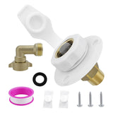 Maxbell RV Water Inlet Sturdy Maintenance Practical with Check Valve for Marine White