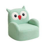Maxbell 2in1 Kids Cartoon Sofa Bed, Soft Plush, Solid Wood, Safe & Space-Saving Green Owl Basic