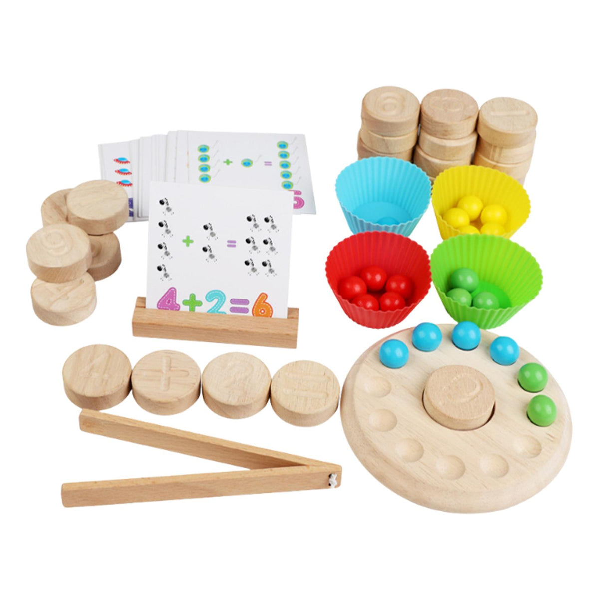 Maxbell Arithmetic Math Toy Set Interactive Reusable Counting Toys for Birthday Gift