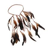 Maxbell Boho Artificial Feather Headband Hair Accessories for Cosplay Festival Women Brown