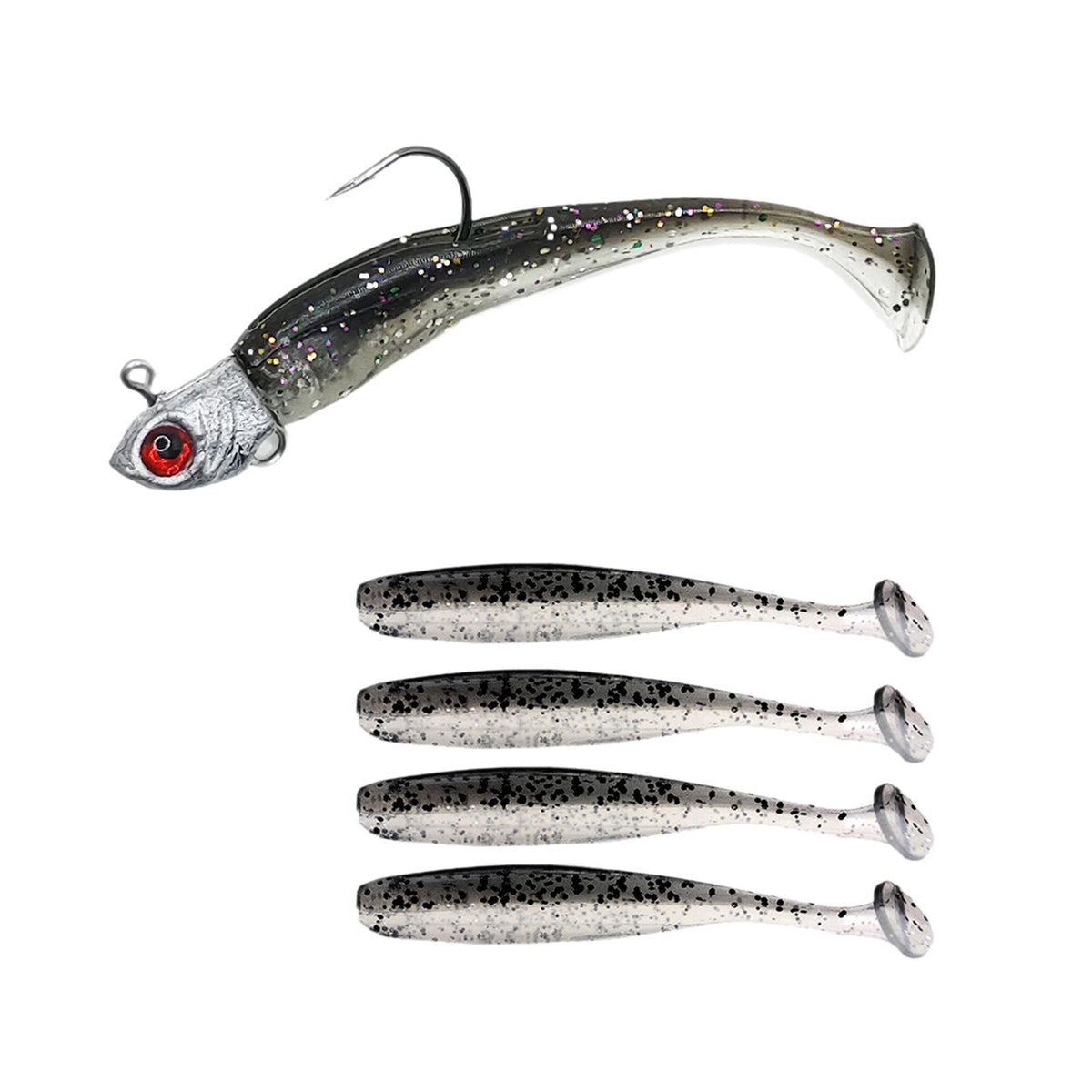 Maxbell Maxbell Fishing Baits Silicone Trolling Baits Artificial Baits for Carp Salmon Perch Black