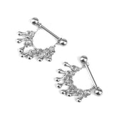 Maxbell 1 Pair 14G Stainless Steel Water Drop Tassel Nipple Ring Body Piercing