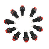 Maxbell 6x10 x Car Boat Locking Dash ON-OFF Push Button 2-Pin Latching Switch Red