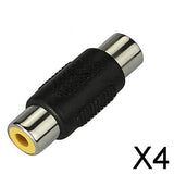 Maxbell 4xRCA Female to Female Coupler Black