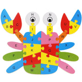 Maxbell Maxbell Kids Baby Wooden Crab Puzzle Alphabet Jigsaw Learning Educational Toy