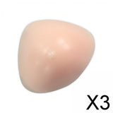 Maxbell 3xSilicone Breast Form Prosthesis Chest Enhance Breathable Shemale Fake Breast 400g 17.5x15.5x5.8cm Pale Pink