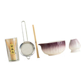 Maxbell 5Pcs Matcha Set Handmade Utensils Chinese Traditional Matcha Bowl with Spout Purple