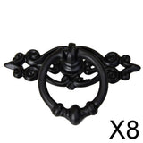 Maxbell 8xVintage Black Wardrobe Cabinet Door Cupboard Drawer Pull Ring Handle Knob