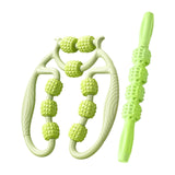 Maxbell 2 Pieces Massage Roller Multifunctional Muscle Roller for Arms Indoor Sports green