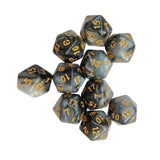 Maxbell 10Pcs Polyhedral Dices D20 Gaming Dices for KTV Role Playing Game Board Game Black