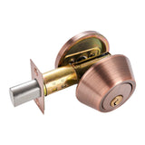 Maxbell Dead Bolt Door Lock Modern Round Door Knob for Bedroom Garage Front Entrance Red