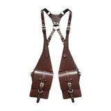 Maxbell Hide Underarm Shoulder Bag Wallet Pocket for Travel Outdoor Sports Steampunk Dark Brown