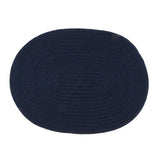Maxbell 30*40cm Cotton Braided Round Table Placemat Thermal Insulation Mat Dark Blue