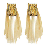 Maxbell 2Pcs Tassel Link Chain Epaulets Uniform Accessories for Festival Party Teens Gold