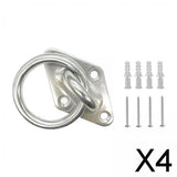 Maxbell 4xDiamond Pad Eye Plate with Ring Heavy Duty for Boat Rigging Training Straps 5mm