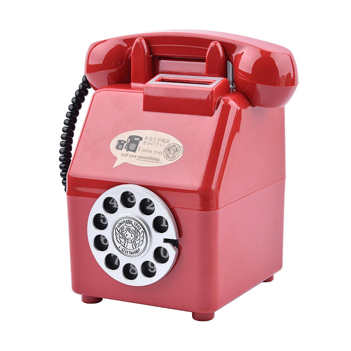 Maxbell Retro Telephone Piggy Bank Dial Telephone Money Saving Jar for Shelf Desktop