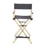 Maxbell Tall Director Chair Portable Camping Chair for Indoor Picnic Game Recreation Gold Color