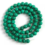 Maxbell 2x 6mm 15.5 Inch Fancy Green Malachite Round Gemstone Beads Great For Necklace