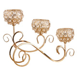 Maxbell 2 PCS Crystal Candle Holder 3 Arm Candelabra Wedding Table Centerpiece Decor