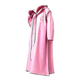 Maxbell Women Raincoat Rainwear Portable Full Body Rainproof Reusable Rain Coat Pink 2XL