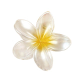 Maxbell Flower Big Hair Claws Clip Fashion Headwear Accessories for Thick Hair Women Pearlescent Yellow