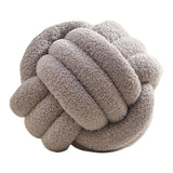 Knot Pillow Ball Decor Handmade Knotted Cushion for Nursery Couch Bed Gray