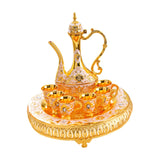 Maxbell Turkish Coffee Pot and Cup Set Wine Set for Wine Cabinet Holiday Dining Room gold white