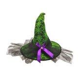 Maxbell Halloween Witch Hat Headwear for Decoration with Bowknot Photo Prop Headgear Green