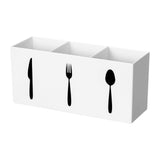 Maxbell Acrylic Cutlery Storage Organizer Bin Knife Spoon and Fork Holder for Indoor White
