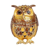 Maxbell Jewelry Trinket Box Owl Decor Storage Organizer for Necklaces Earrings Brown