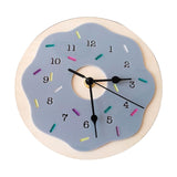 Maxbell Maxbell Cartoon Donut Shaped Wall Clock Mute Ornament for Kids Room Bedroom Shop Gray