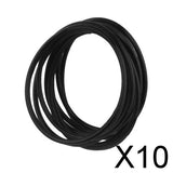 Maxbell 10x10pcs Women's silicone Rubber Elastic Bracelet Bangles Hair Ropes Black