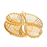 Maxbell Snack Serving Tray with Heart Shaped Handle for Event Tabletop Bridal Shower Gold