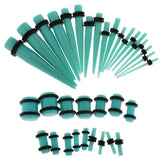 Maxbell 36pcs Ear Gauges Stretching Kit Acrylic Plug 14G-00G Expander Light Blue - Aladdin Shoppers