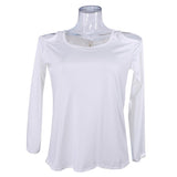 Maxbell Maxbell Women Strapless Long Sleeve Slim Round Neck Sexy T-Shirt White XL