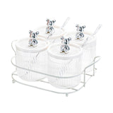 Maxbell Clear Spice Pots Container Storage Seasoning Box Set for Sugar Salt set of 4