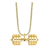 Maxbell Dumbbell Pendant for Men Decor Sport Creative Necklace for Holiday Party Men Gold