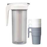 Maxbell Cold Water Jug with Handle Leak-proof Juice Container for Dining Cafe Picnic White