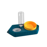 Dot Bowls with Water Dispenser Wet and Dry Food Bowls Set Pet Feeder Waterer double blue - Aladdin Shoppers