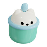 Maxbell 4xEgg Beater Whisk Cute Bear Shape Practical Hand Push Egg White Blender Mixer green