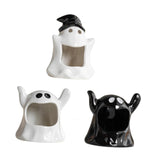 Maxbell Ghost Ceramic Candle Holder Handmade Tabletop Ornament for Kitchen Farmhouse
