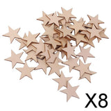 Maxbell 8x50/25/10pcs Wood Stars Craft Scrapbooking Embellishment 50pcs 40mm