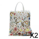 Maxbell 2xFashion Embroidered Tote Bag for Shopping Working Traveling Style A