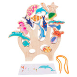 Maxbell 2 Set Montessori Animal Stacking Blocks Animal Toy for Ages 3-6