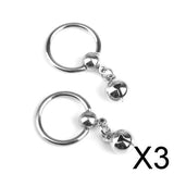 Maxbell 3x1 Pair 14G Stainless Steel Bell Charm Pendant Nipple Ring Body Piercing
